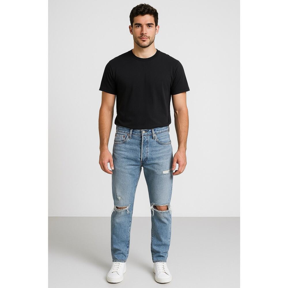 Levi’s 501s Jeans 27x28 Mens / Unisex Blue “Big E” Denim Distressed Button Fly